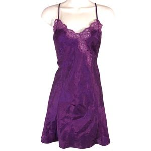Vintage Purple Jacquard Lace Chemise Slip